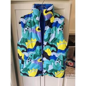 Crayola Kohl's Adult‎ Small Abstract Blue Reversible Puffer Vest Sz S